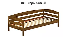 Кровать деревянная Нота Плюс, Щит 80х190, Стандарт (ламели через 4см), 103 (орех светлый) - миниатюра 2
