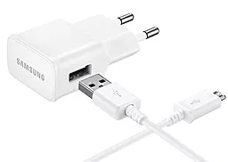 Сетевое зарядное устройство с быстрой зарядкой Samsung Charger + micro USB Cable White (EP-TA200)