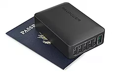 Сетевое зарядное устройство с быстрой зарядкой RavPower Qualcomm Quick Charge 3.0 60W 12A 6-Port USB Charging Station with iSmart Technology Black (RP-PC029 / RP-PC029BK) - миниатюра 3