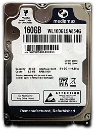 Жорсткий диск для ноутбука Mediamax 160 GB 2.5 (WL160GLSA854G_)