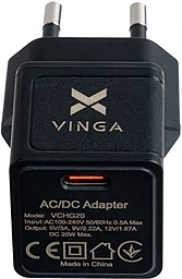 Сетевое зарядное устройство Vinga 20w PD USB-C fast charger black (VCHG20) - фото Сетевое зарядное устройство Vinga 20w PD USB-C fast charger black (VCHG20)