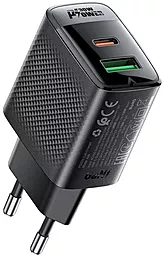 Мережевий зарядний пристрій AceFast A98 30w GaN PD USB-C/USB-A ports fast charger black - фото Мережевий зарядний пристрій AceFast A98 30w GaN PD USB-C/USB-A ports fast charger black