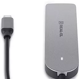 USB Type-C хаб REAL-EL CQ-415 Space Grey (EL123110001) - миниатюра 5