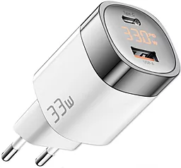 Сетевое зарядное устройство Essager 33w GaN PD USB-C/USB-A ports home charger white (ECTCA-LYB02-Z) - фото Сетевое зарядное устройство Essager 33w GaN PD USB-C/USB-A ports home charger white (ECTCA-LYB02-Z)
