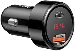 Автомобильное зарядное устройство с быстрой зарядкой Baseus Magic Series PPS USB + USB Type-C PD 45W 6A Black (CCMLC20C-01) - миниатюра 4
