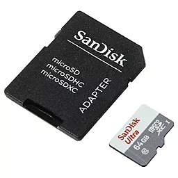 Карта пам'яті SanDisk microSDXC 64GB Ultra Class 10 UHS-I + SD-адаптер (SDSQUNB-064G-GN3MA)