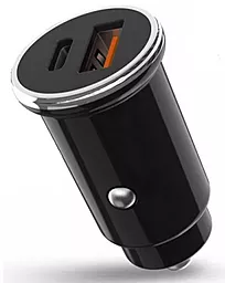 Автомобильное зарядное устройство с быстрой зарядкой XO CC25 18w PD USB-C/USB-A ports car charger black - фото Автомобильное зарядное устройство с быстрой зарядкой XO CC25 18w PD USB-C/USB-A ports car charger black