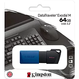Флешка Kingston 64 GB DataTraveler Exodia M USB 3.2 (DTXM/64GB) Blue - мініатюра 3