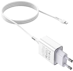 Сетевое зарядное устройство Hoco C81A Asombroso 10.5W 2.1A USB-A + Lightning Cable white - миниатюра 3