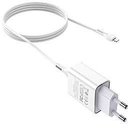 Сетевое зарядное устройство Hoco C81A 2.1a home charger + Lightning cable white - миниатюра 3 Сетевое зарядное устройство Hoco C81A 2.1a home charger + Lightning cable white - миниатюра 3