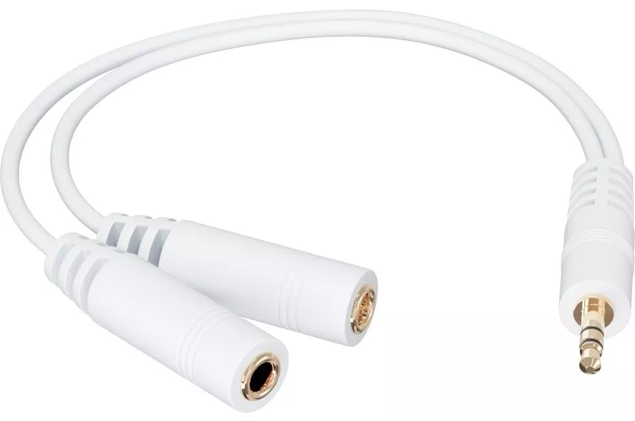 Аудио разветвитель TCOM mini Jack 3.5mm M/2xF white - фото 3