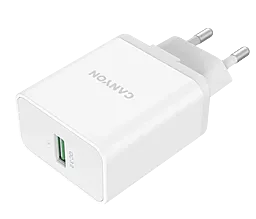 Сетевое зарядное устройство Canyon 36w QC3.0 home charger white (CNE-CHA36W01) - фото Сетевое зарядное устройство Canyon 36w QC3.0 home charger white (CNE-CHA36W01)