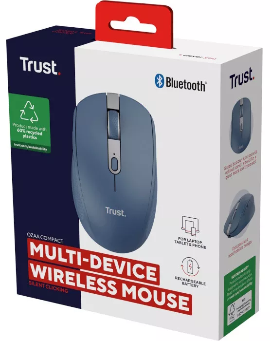 Компьютерная мышка Trust Ozaa Compact Multi-Device Wireless Blue (24934) - фото 6