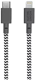 Кабель Native Union USB Type-C - Lightning 12w 2.4a 1.2м PD cable Zebra (BELT-KV-CL-ZEB-2) - фото Кабель Native Union USB Type-C - Lightning 12w 2.4a 1.2м PD cable Zebra (BELT-KV-CL-ZEB-2)