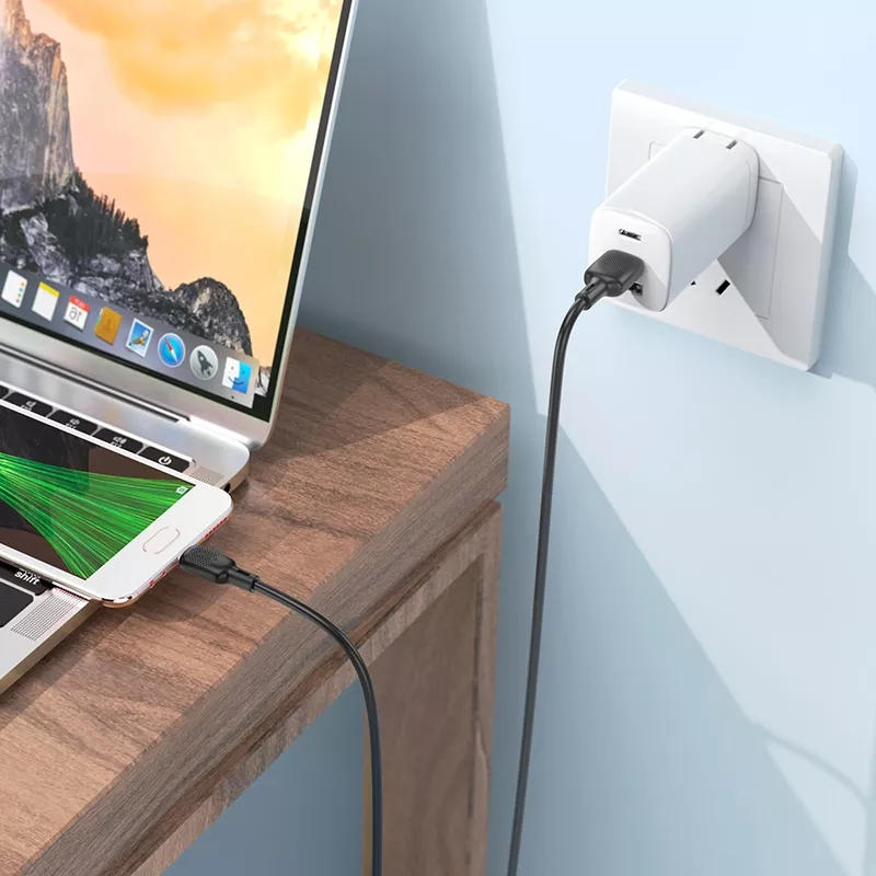 Кабель Borofone BX113 Silicone USB-A - micro USB 12w 2.4a 2м cable Black - фото 5