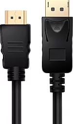 Відеокабель PrologiX DisplayPort - HDMI v1.2 2k 30hz 1.8m black (PR-DP-HDMI-P-02-30-18m)