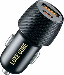 Автомобильное зарядное устройство с быстрой зарядкой Luxe Cube 36w USB-C/USB-A ports car charger black - фото Автомобильное зарядное устройство с быстрой зарядкой Luxe Cube 36w USB-C/USB-A ports car charger black