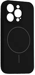 Чохол Silicone Case Full Camera Fine Ring MagSafe для Apple iPhone 15 Pro Max Black - фото Чохол Silicone Case Full Camera Fine Ring MagSafe для Apple iPhone 15 Pro Max Black