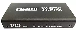 Відео спліттер Atcom HDMI 1x4 v1.4b 4k 30hz black (15190)