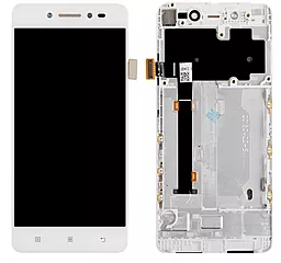 Дисплей Lenovo S90 с тачскрином и рамкой, оригинал, White - фото Дисплей Lenovo S90 с тачскрином и рамкой, оригинал, White