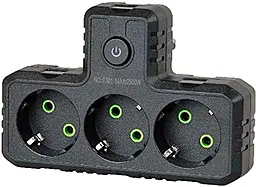 Мережевий фільтр (подовжувач) Voltronic F301-Black 2500w 10а з вимикачем чорний - фото Мережевий фільтр (подовжувач) Voltronic F301-Black 2500w 10а з вимикачем чорний