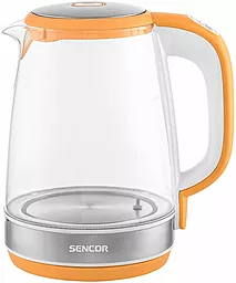 Электрочайник Sencor Series 2000, 2л, Strix, стекло, 5 темп.реж, оранжевый
