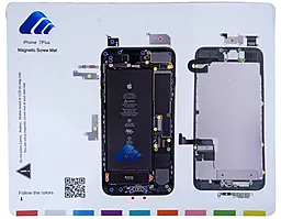 Магнитный мат, Покрытие для работы MECHANIC для раскладки винтов и запчастей при разборке iPhone 7 plus