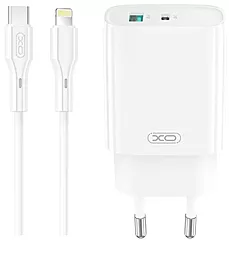 Сетевое зарядное устройство XO CE29 20w PD/QC USB-C/USB-A ports fast charger + NB-Q231A USB-C to Lightning cable white - фото Сетевое зарядное устройство XO CE29 20w PD/QC USB-C/USB-A ports fast charger + NB-Q231A USB-C to Lightning cable white
