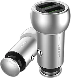 Автомобильное зарядное устройство LDNio DL-C401 C401 18w 2xUSB-A ports car charger + micro USB cable silver - фото Автомобильное зарядное устройство LDNio DL-C401 C401 18w 2xUSB-A ports car charger + micro USB cable silver