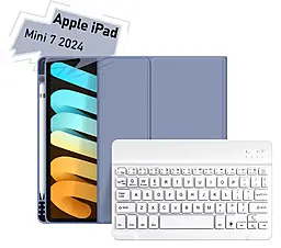 Чехол-книжка BeCover с беспроводной клавиатурой для Apple iPad Mini 2024 Purple (712997) - фото Чехол-книжка BeCover с беспроводной клавиатурой для Apple iPad Mini 2024 Purple (712997)