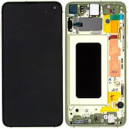 Дисплей Samsung Galaxy S10e G970 с тачскрином и рамкой, сервисный оригинал, Canary Yellow