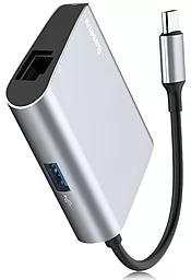 Мультипортовый USB-A хаб Baseus Enjoyment series USB-C -> USB3.0/RJ45 Grey (CATSX-B0G) - миниатюра 4