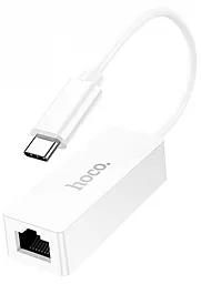 Сетевая карта Hoco UA22 Ethernet Adapter USB-C to RJ45 до 100 Мбит/c White