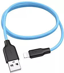 Кабель USB Hoco x21 Plus Fluorescent Lightning Black/Blue - миниатюра 3
