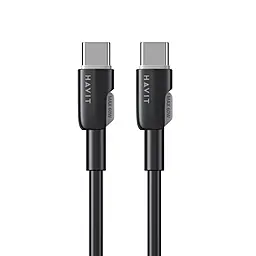 Кабель Havit CB308C USB Type-C - Type-C 60w 3a 1м PD cable Black - фото Кабель Havit CB308C USB Type-C - Type-C 60w 3a 1м PD cable Black