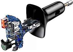 Автомобільний зарядний пристрій з FM-трансміттером та швидкою зарядкою Baseus T-Shaped S-13 Wireless 36W 2xUSB-A-1xC MP3 Black (CCTM-B01/CCMT000101) - мініатюра 5