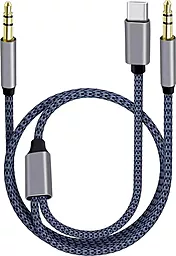 Аудіо кабель XoKo MH-270 AUX mini Jack 3.5 mm - USB Type-C + mini Jack 3.5 mm M/M Cable 1.2 м blue (XK-MH-270) - фото Аудіо кабель XoKo MH-270 AUX mini Jack 3.5 mm - USB Type-C + mini Jack 3.5 mm M/M Cable 1.2 м blue (XK-MH-270)