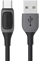 Кабель Usams SJ596 USB-A - Type-C 15w 3a 1м cable Black - фото Кабель Usams SJ596 USB-A - Type-C 15w 3a 1м cable Black