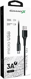 USB Кабель Grand-X 3A micro USB Cable Black (FM-12B) - мініатюра 2