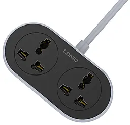 Мережевий фільтр (подовжувач) LDNio SC2018 2500w 10a 10м 2 розетки чорний - фото Мережевий фільтр (подовжувач) LDNio SC2018 2500w 10a 10м 2 розетки чорний