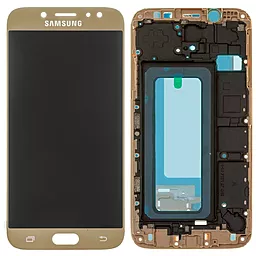 Дисплей Samsung Galaxy J7 J730 2017 с тачскрином и рамкой, (TFT), Gold