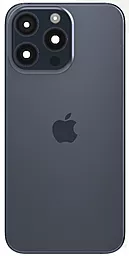 Задняя крышка корпуса Apple iPhone 15 Pro Max с корпусной рамкой и беспроводной зарядкой, Original Blue Titanium