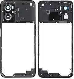 Рамка корпусу Oppo A76 / A36 зі склом камери Glowing Black