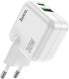 Сетевое зарядное устройство с быстрой зарядкой Hoco C111A 30W PD/QC3.0 Lucky USB-A-C port White - миниатюра 3