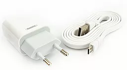 Мережевий зарядний пристрій Remax RP-U14 2.4a home charger + micro USB cable White