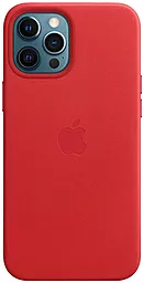 Чехол Apple Leather Case with MagSafe for iPhone 12 Pro Max Red