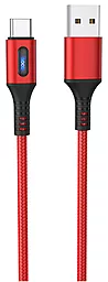 Кабель Hoco U79 Admirable Smart Power USB-A - Type-C 12w 2.4a 1.2м cable Red
