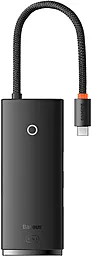 Мультипортовый USB Type-C хаб Baseus Lite Series 6-in-1 black (WKQX050101)
