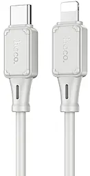 Кабель Hoco X101 silicone USB Type-C - Lightning 27w 3a 1м PD сable Gray - фото Кабель Hoco X101 silicone USB Type-C - Lightning 27w 3a 1м PD сable Gray