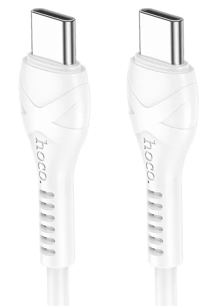 Кабель Hoco X37 Cool power USB Type-C - Type-C 60w 3a 1м PD cable White - фото 1